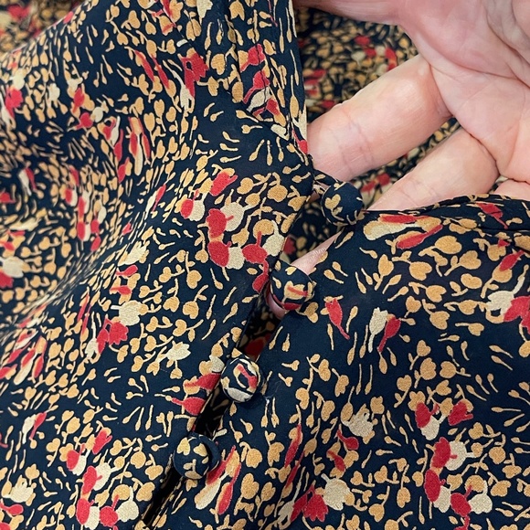 Silk Floral Ruffle Dress Size Small - Picture 4 of 13